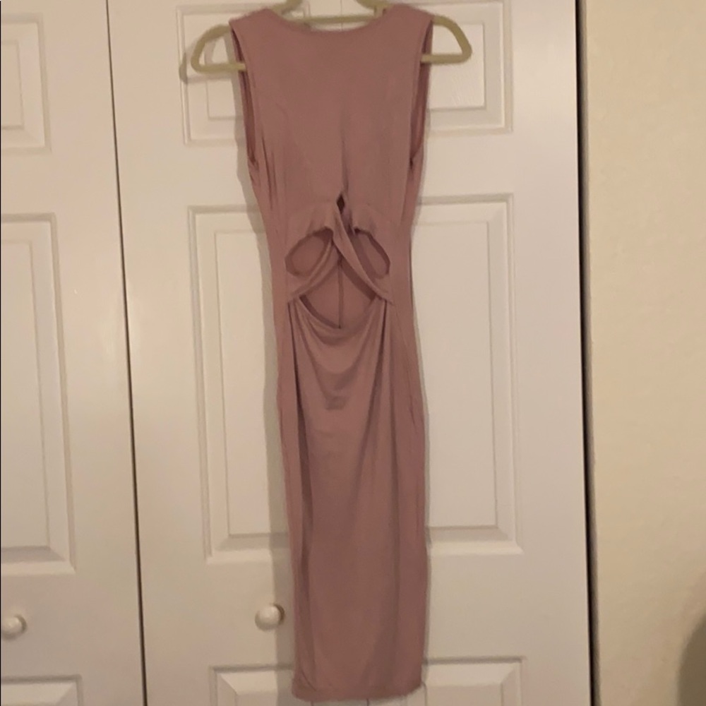 Blush Pink Cutout Midi Dress